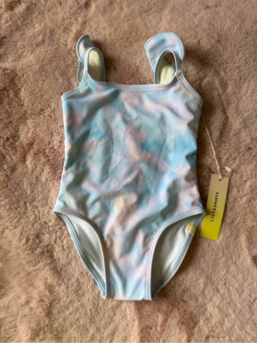 NWT Summersalt Cotton Candy Skies Girls One piece Swimsuit Size 18-24 months